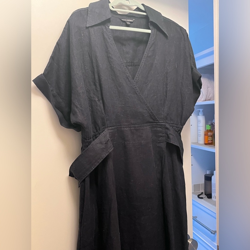 Linen Banana Midi Day Dress L